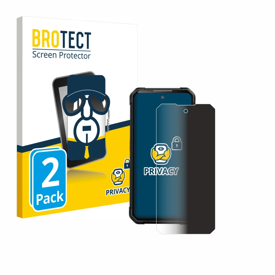 Face avant d’un emballage produit avec le logo de la marque BROTECT. À côté, l’appareil iiiF150 B2 est représenté avec la prot