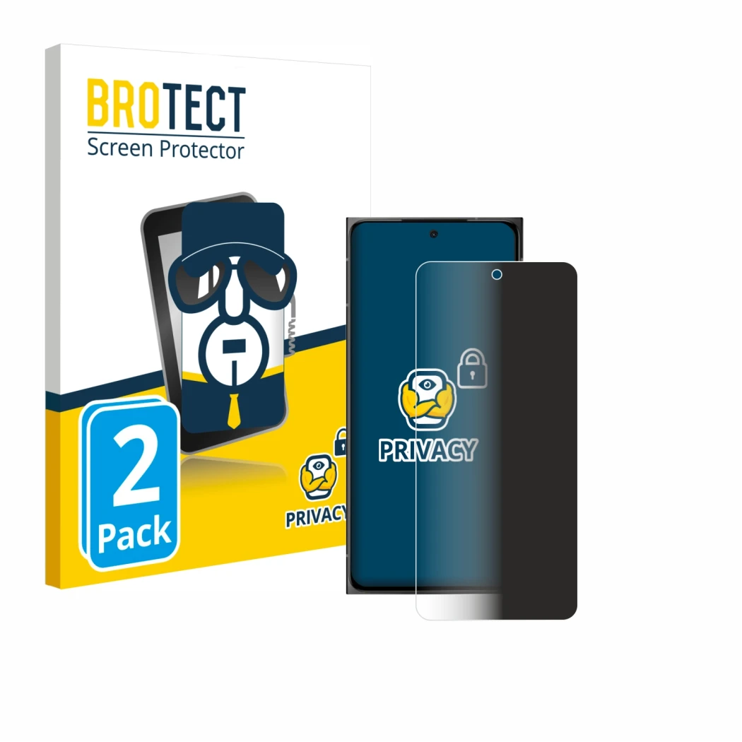 Face avant d’un emballage produit avec le logo de la marque BROTECT. À côté, l’appareil HMD Skyline est représenté avec la pro