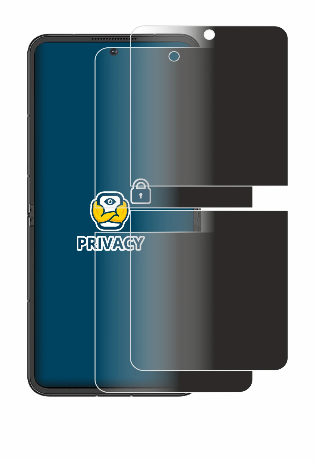 Image de l'appareil Nubia Flip 5G avec une grande variété de protections d'écran.