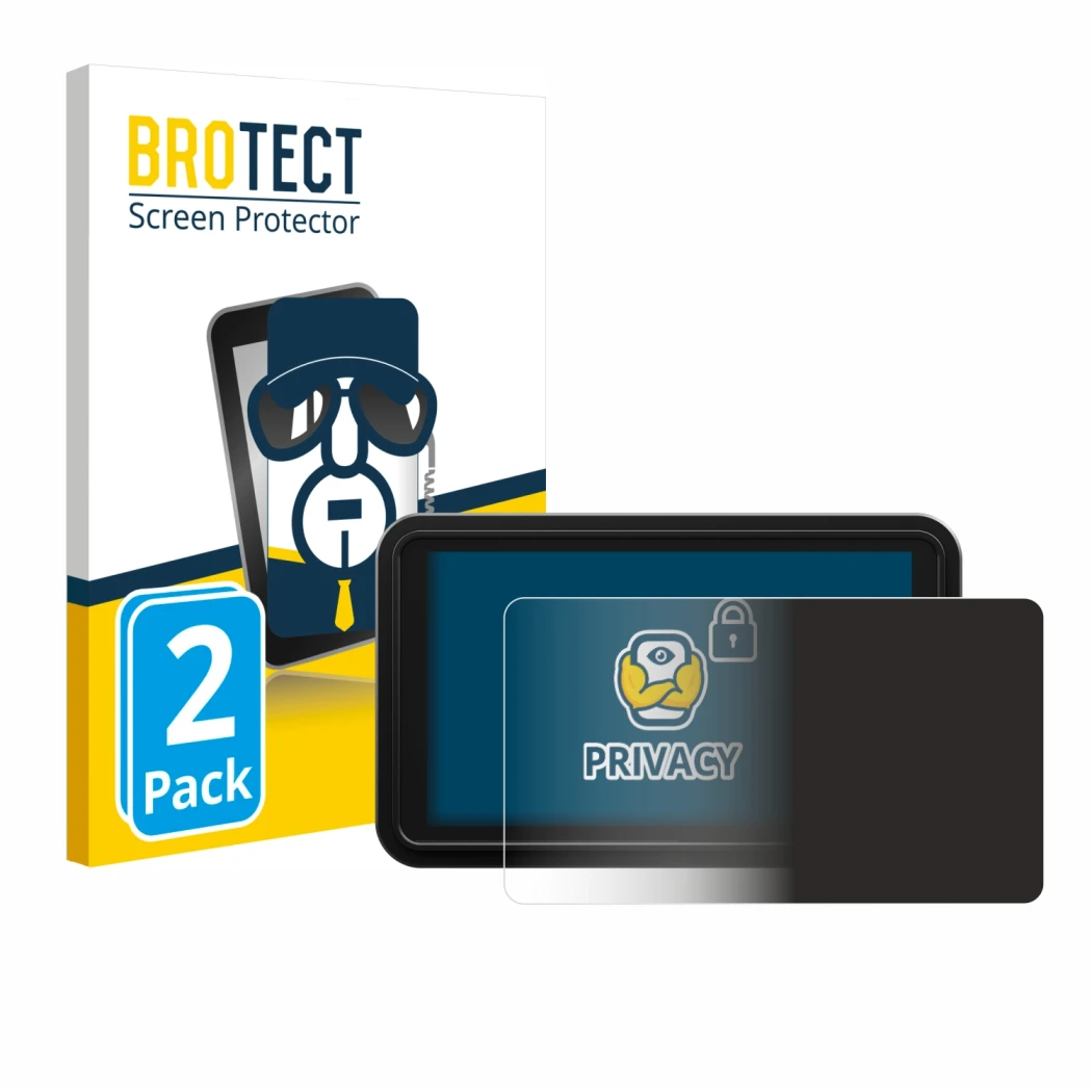 Face avant d’un emballage produit avec le logo de la marque BROTECT. À côté, l’appareil Atomos Shinobi 2 est représenté avec l