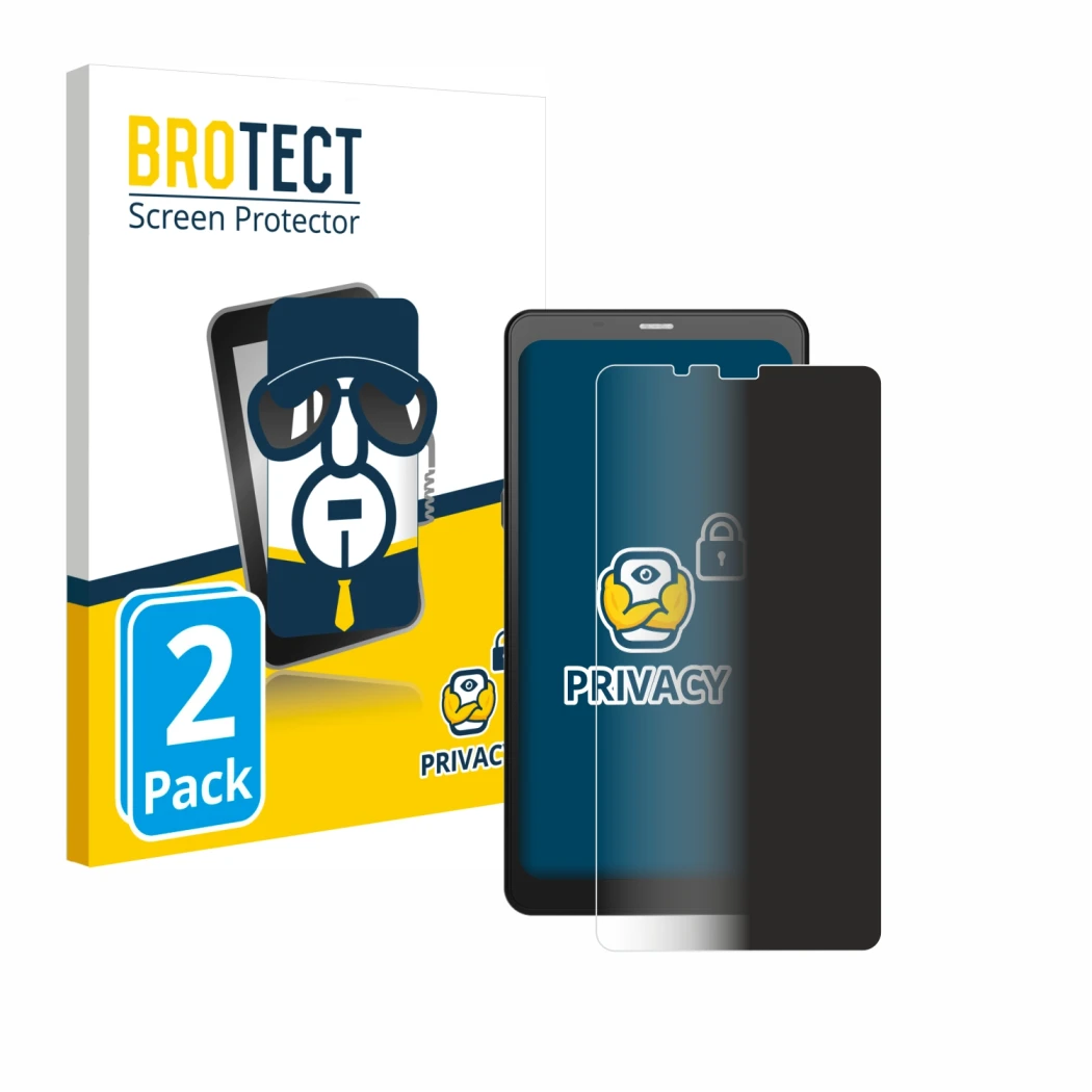 Face avant d’un emballage produit avec le logo de la marque BROTECT. À côté, l’appareil Boox Palma 2 est représenté avec la pr