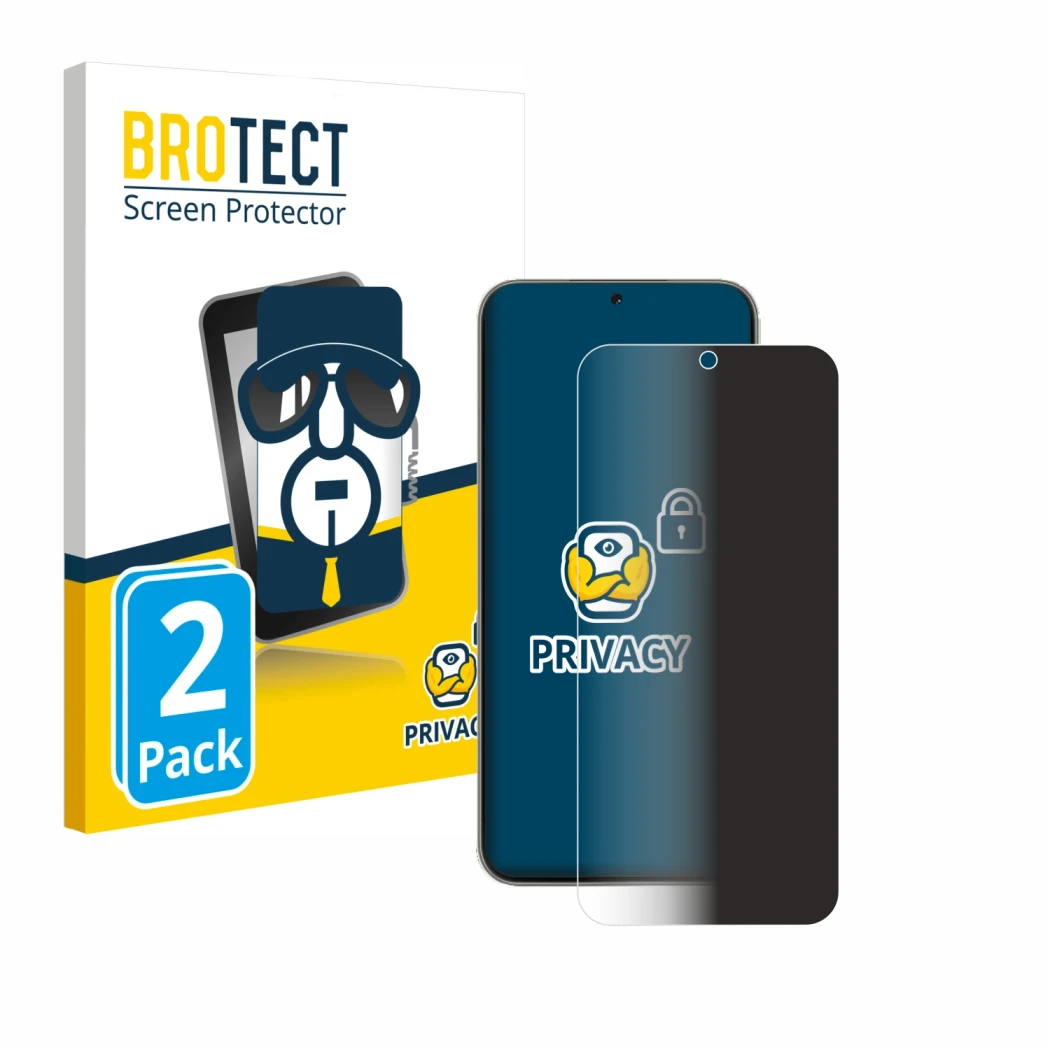 Face avant d’un emballage produit avec le logo de la marque BROTECT. À côté, l’appareil Huawei Nova 13 est représenté avec la 