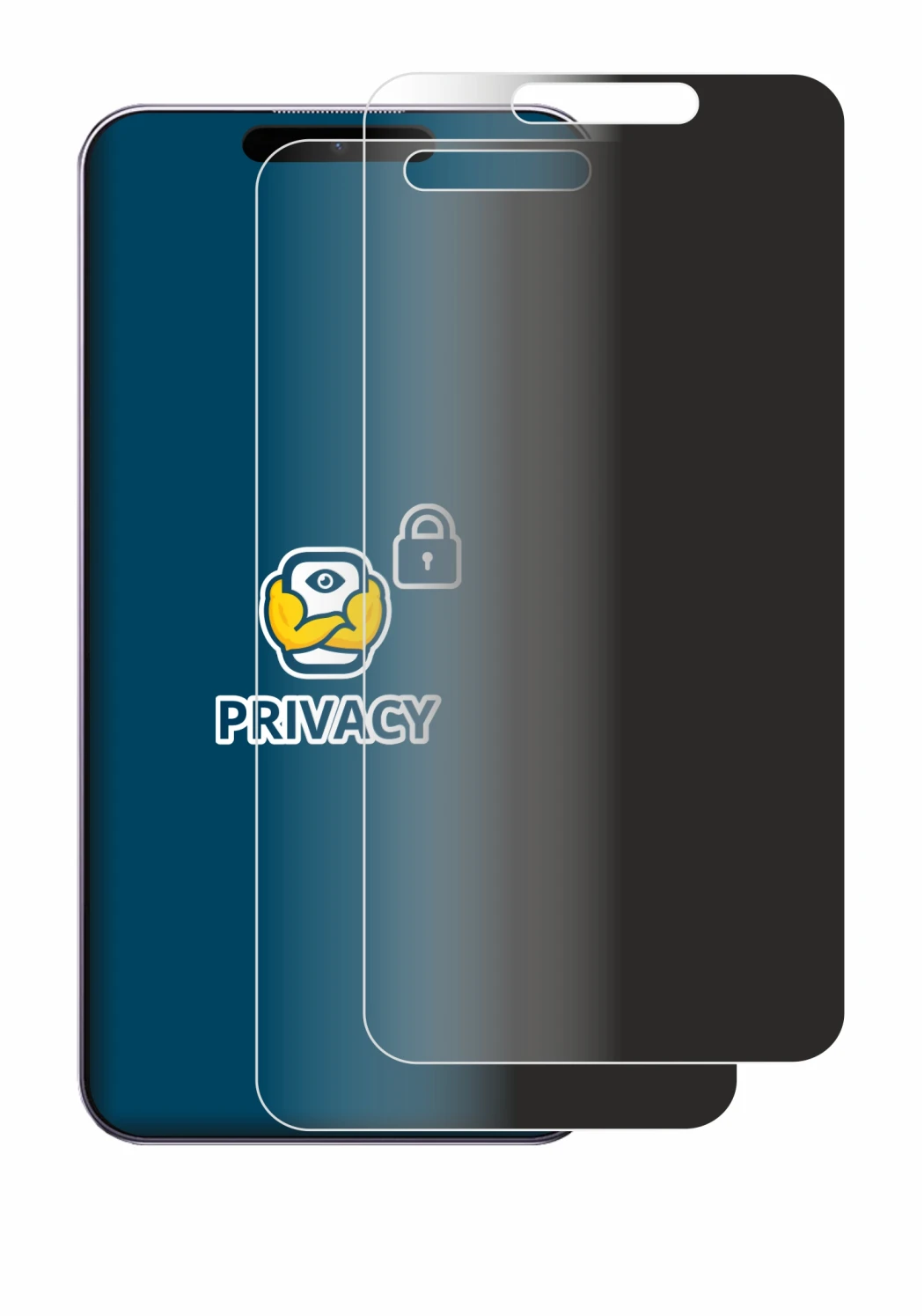 Image de l'appareil Oukitel P1 avec une grande variété de protections d'écran.