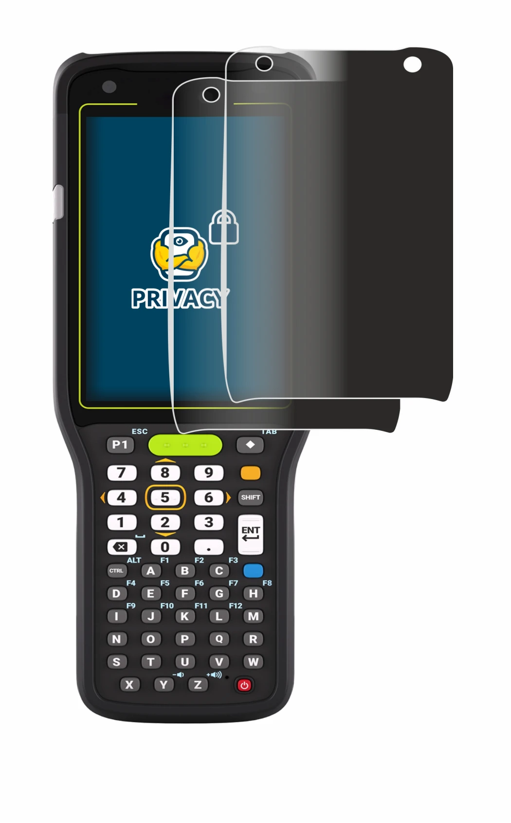 Image de l'appareil Zebra MC3400 avec une grande variété de protections d'écran.
