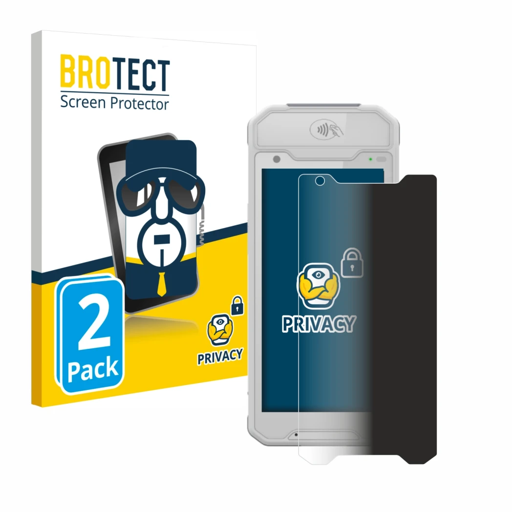 Face avant d’un emballage produit avec le logo de la marque BROTECT. À côté, l’appareil Dojo Pocket est représenté avec la pro
