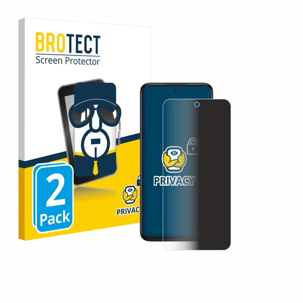 Face avant d’un emballage produit avec le logo de la marque BROTECT. À côté, l’appareil TCL 60R 5G est représenté avec la prot