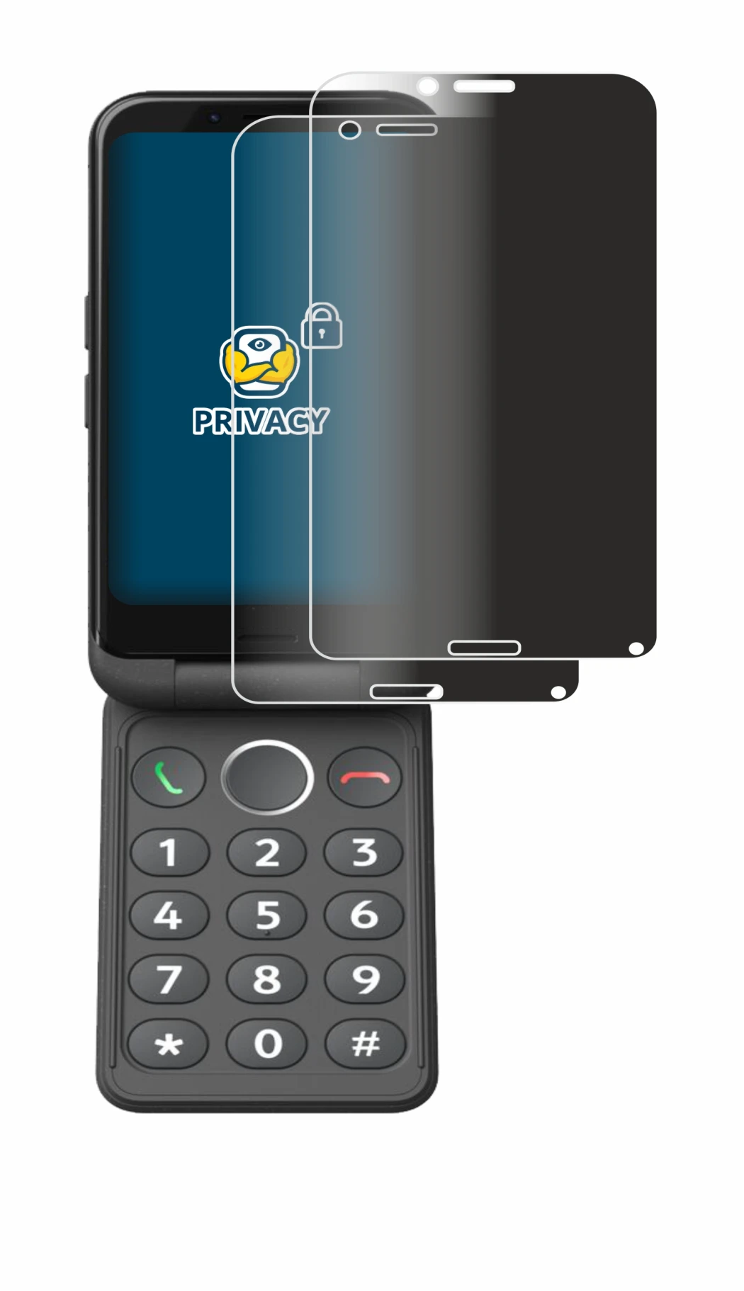 Image de l'appareil Doro Aurora A20 avec une grande variété de protections d'écran.