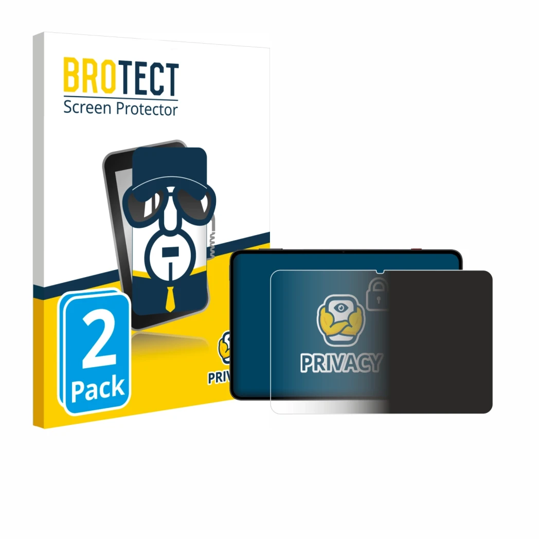 Face avant d’un emballage produit avec le logo de la marque BROTECT. À côté, l’appareil Redmagic Astra NP05J est représenté av