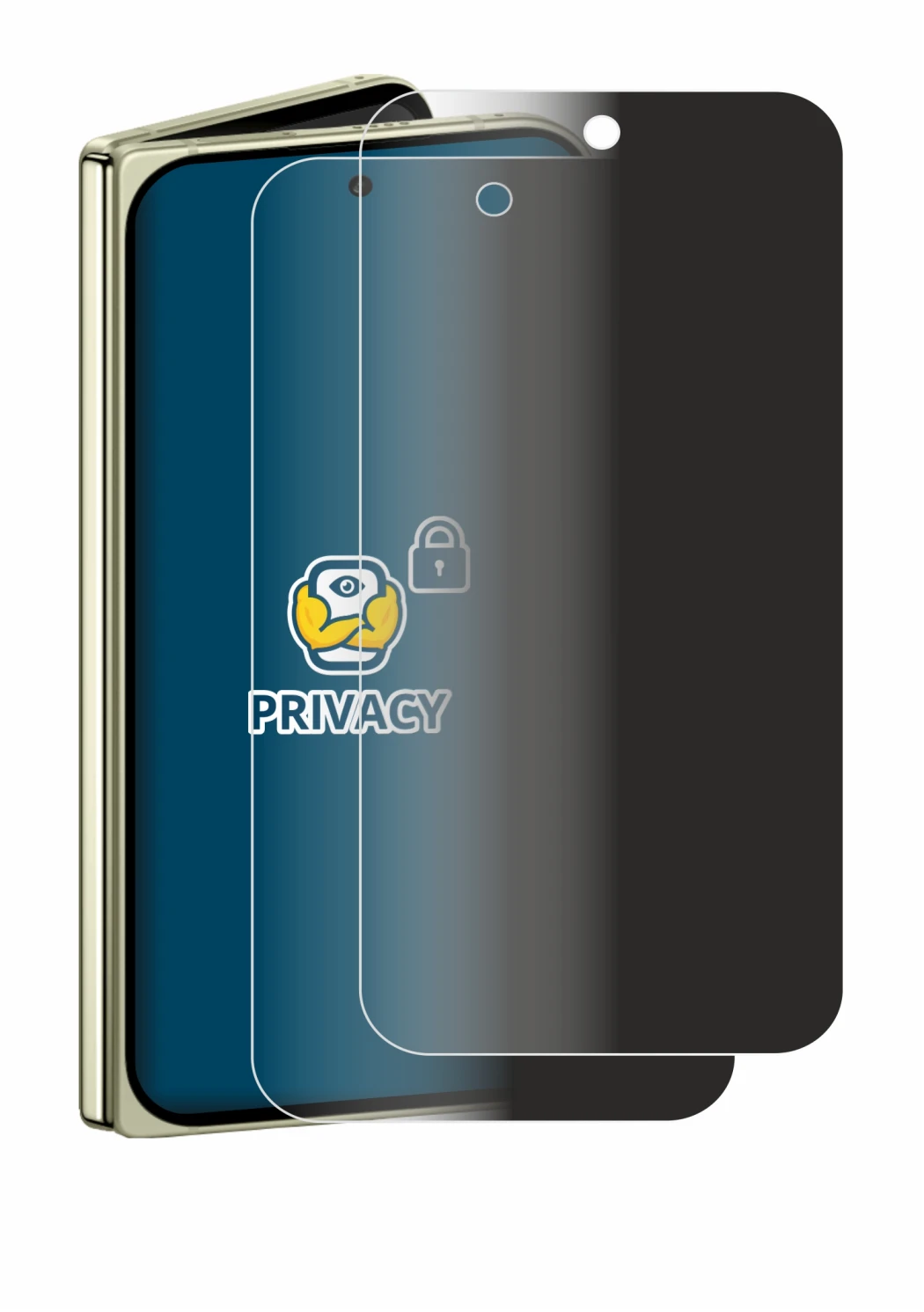Image de l'appareil Google Pixel 10 Pro Fold avec une grande variété de protections d'écran.