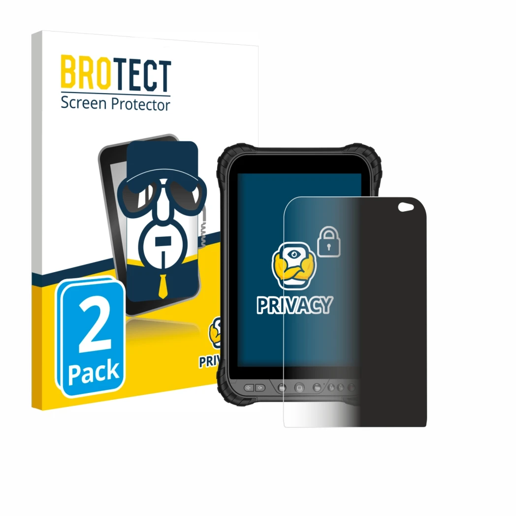 Face avant d’un emballage produit avec le logo de la marque BROTECT. À côté, l’appareil Zoomsmart A8004 Series est représenté 