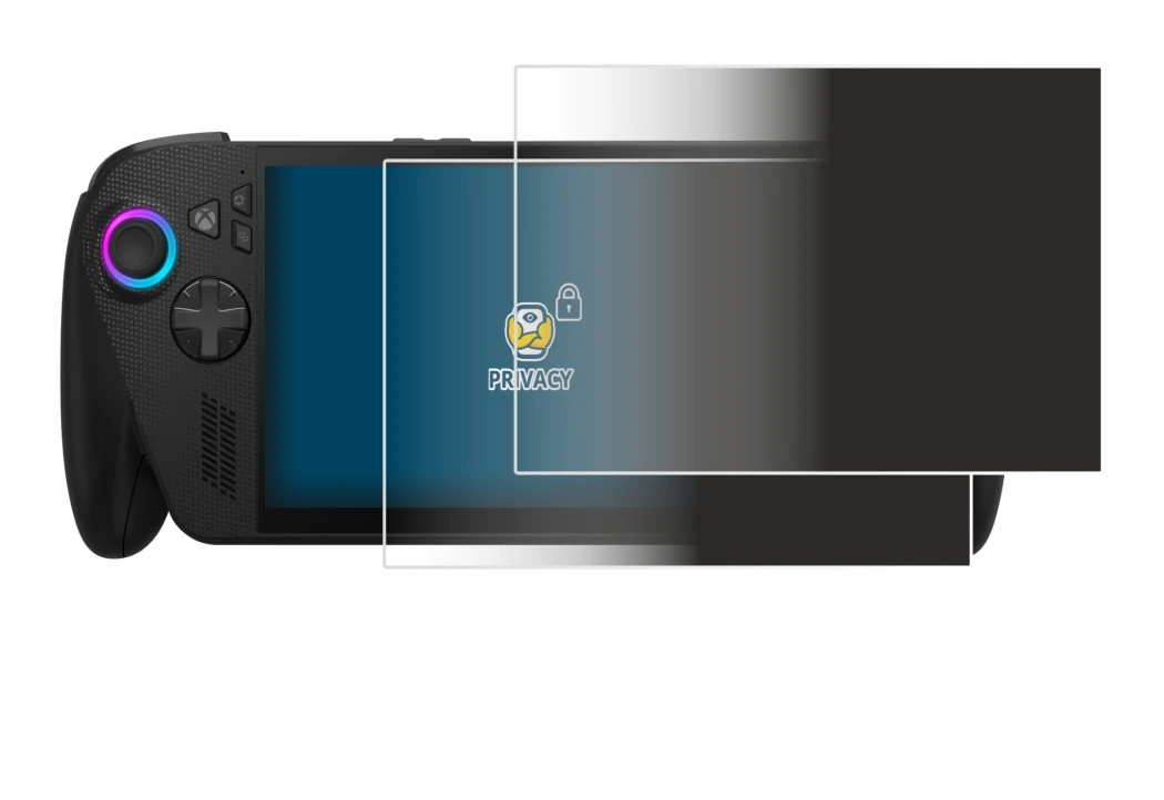 Image de l'appareil ASUS ROG Ally X 2025 avec une grande variété de protections d'écran.