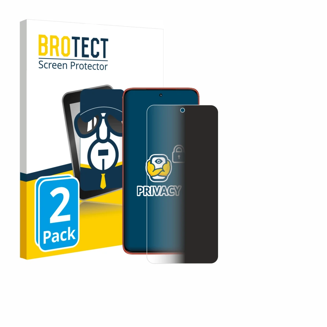 Face avant d’un emballage produit avec le logo de la marque BROTECT. À côté, l’appareil Motorola Edge 60 Neo est représenté av