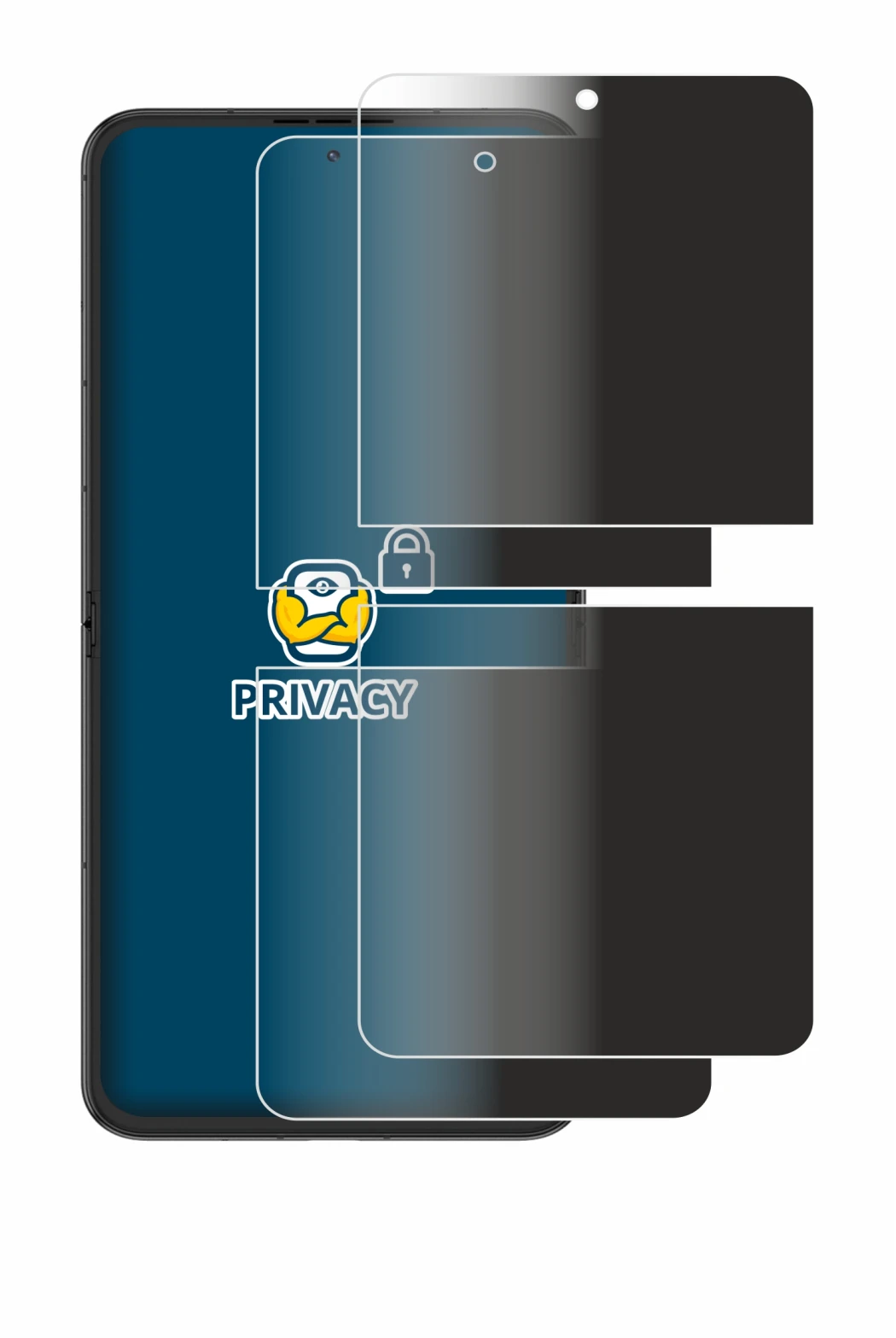 Image de l'appareil Nubia Flip 2 avec une grande variété de protections d'écran.