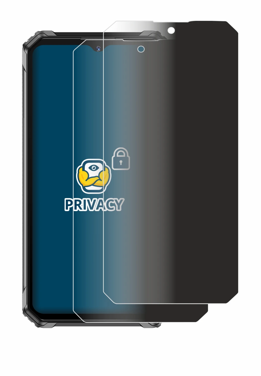 Image de l'appareil Oukitel G7 avec une grande variété de protections d'écran.