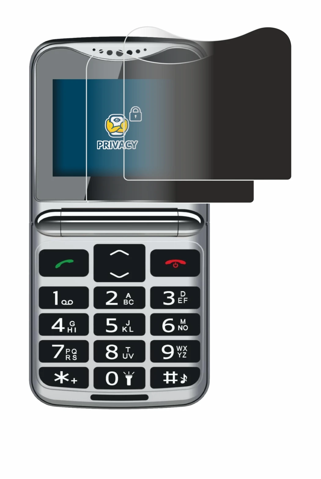 Image de l'appareil bea-fon Fold 10 LTE avec une grande variété de protections d'écran.