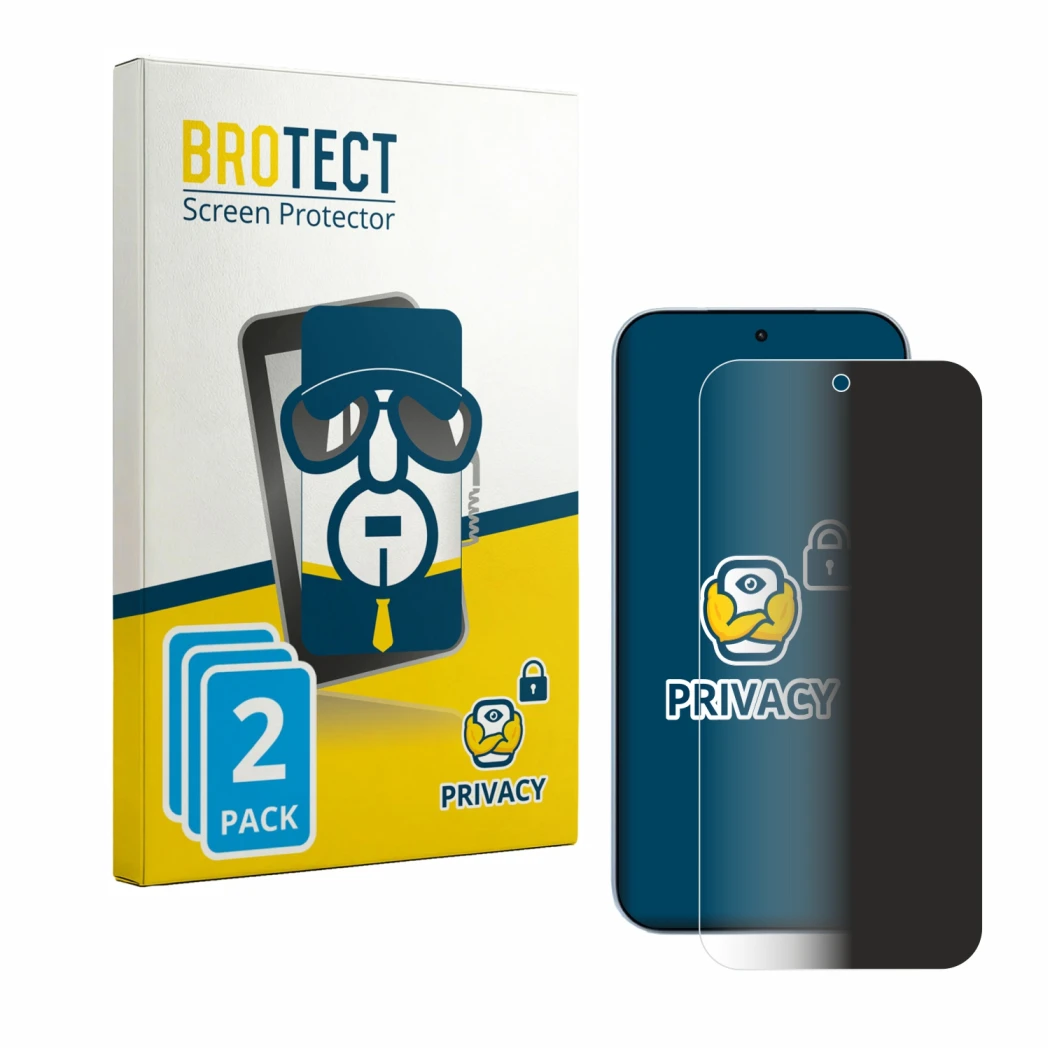 Face avant d’un emballage produit avec le logo de la marque BROTECT. À côté, l’appareil Xiaomi 17T est représenté avec la prot