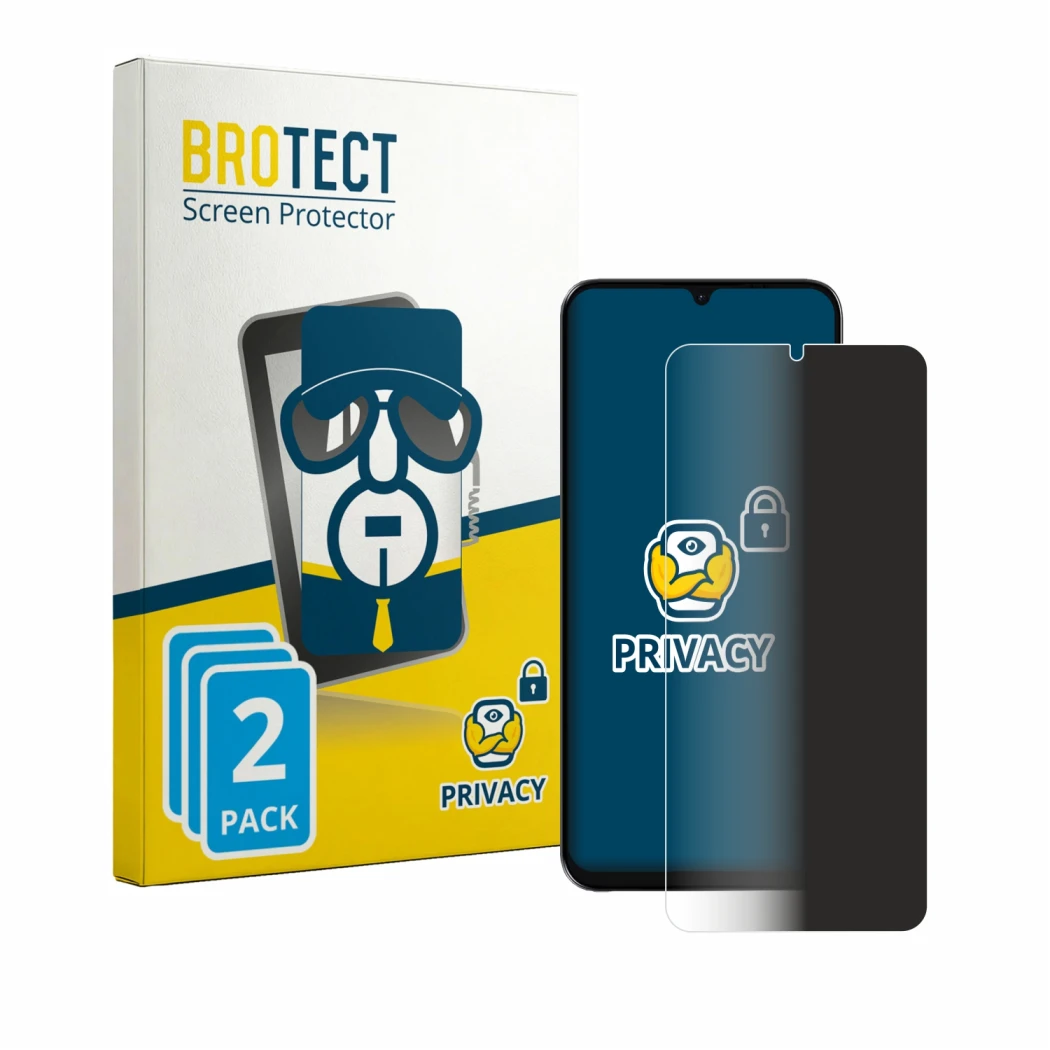 Face avant d’un emballage produit avec le logo de la marque BROTECT. À côté, l’appareil Lava Bold N2 Lite est représenté avec 
