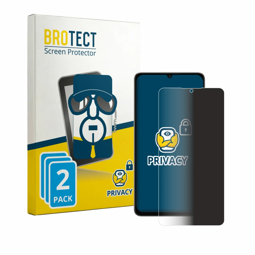 Face avant d’un emballage produit avec le logo de la marque BROTECT. À côté, l’appareil Lava Bold N2 Pro est représenté avec l