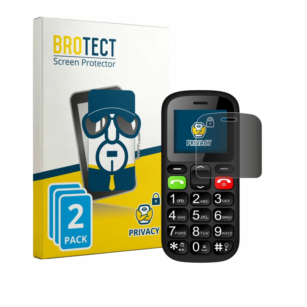 Face avant d’un emballage produit avec le logo de la marque BROTECT. À côté, l’appareil artfone CS181 est représenté avec la p
