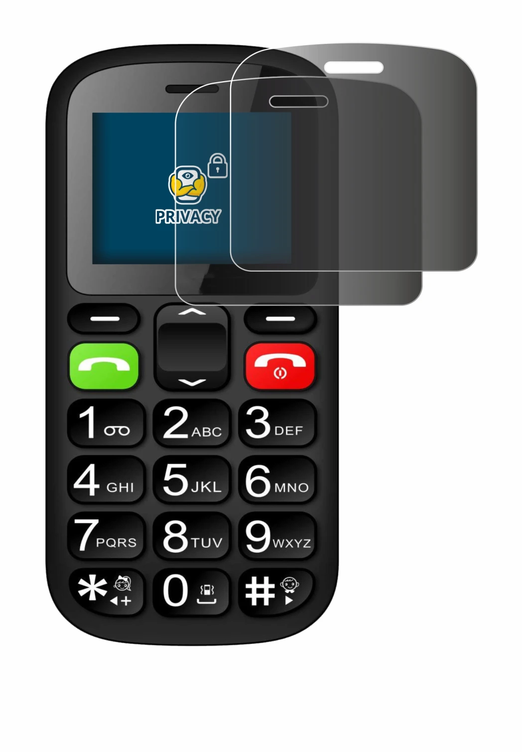 Image de l'appareil artfone CS181 avec une grande variété de protections d'écran.