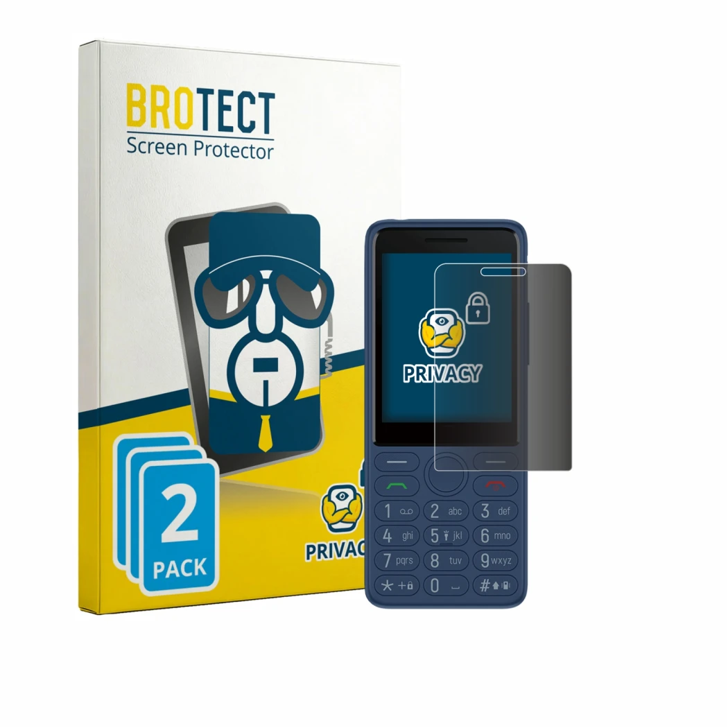 Face avant d’un emballage produit avec le logo de la marque BROTECT. À côté, l’appareil TCL OneTouch 4042s est représenté avec