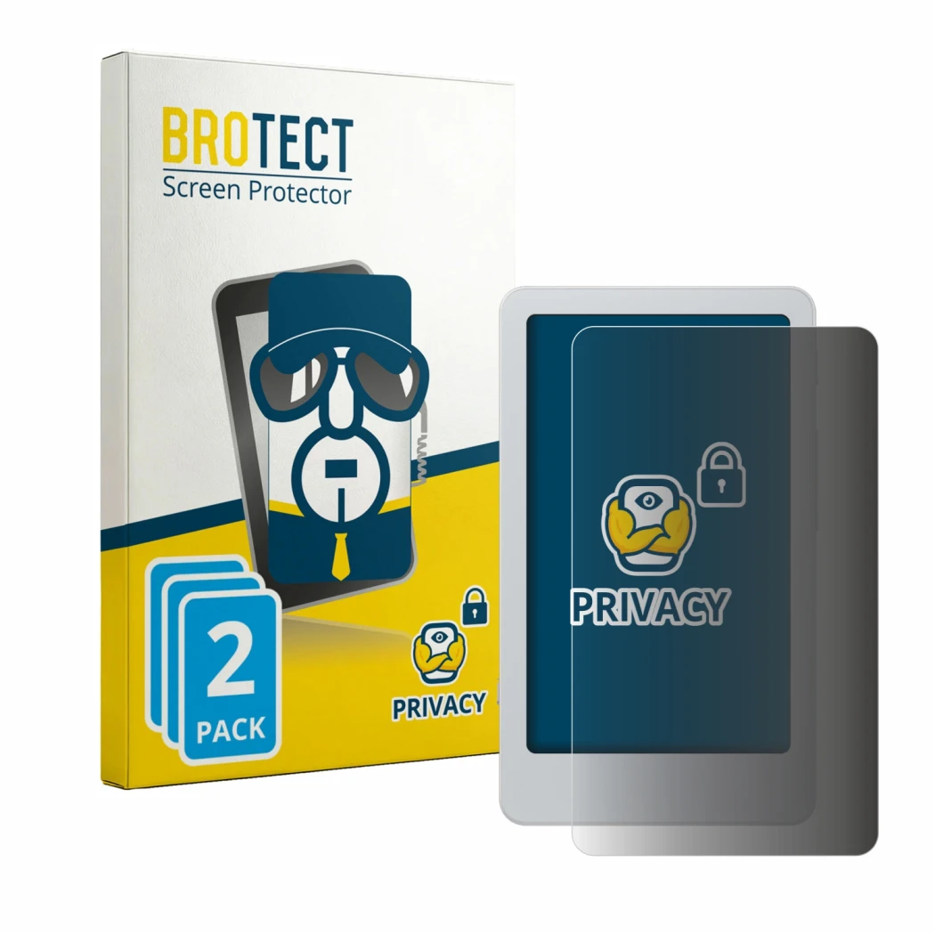 Face avant d’un emballage produit avec le logo de la marque BROTECT. À côté, l’appareil Onyx Boox Picco est représenté avec la