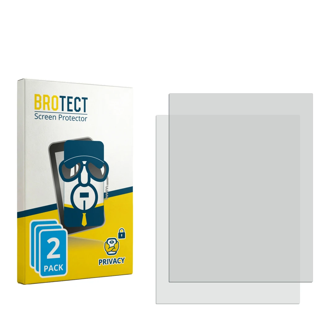 Face avant d’un emballage produit avec le logo de la marque BROTECT. À côté se trouve la protection d’écran correspondante.