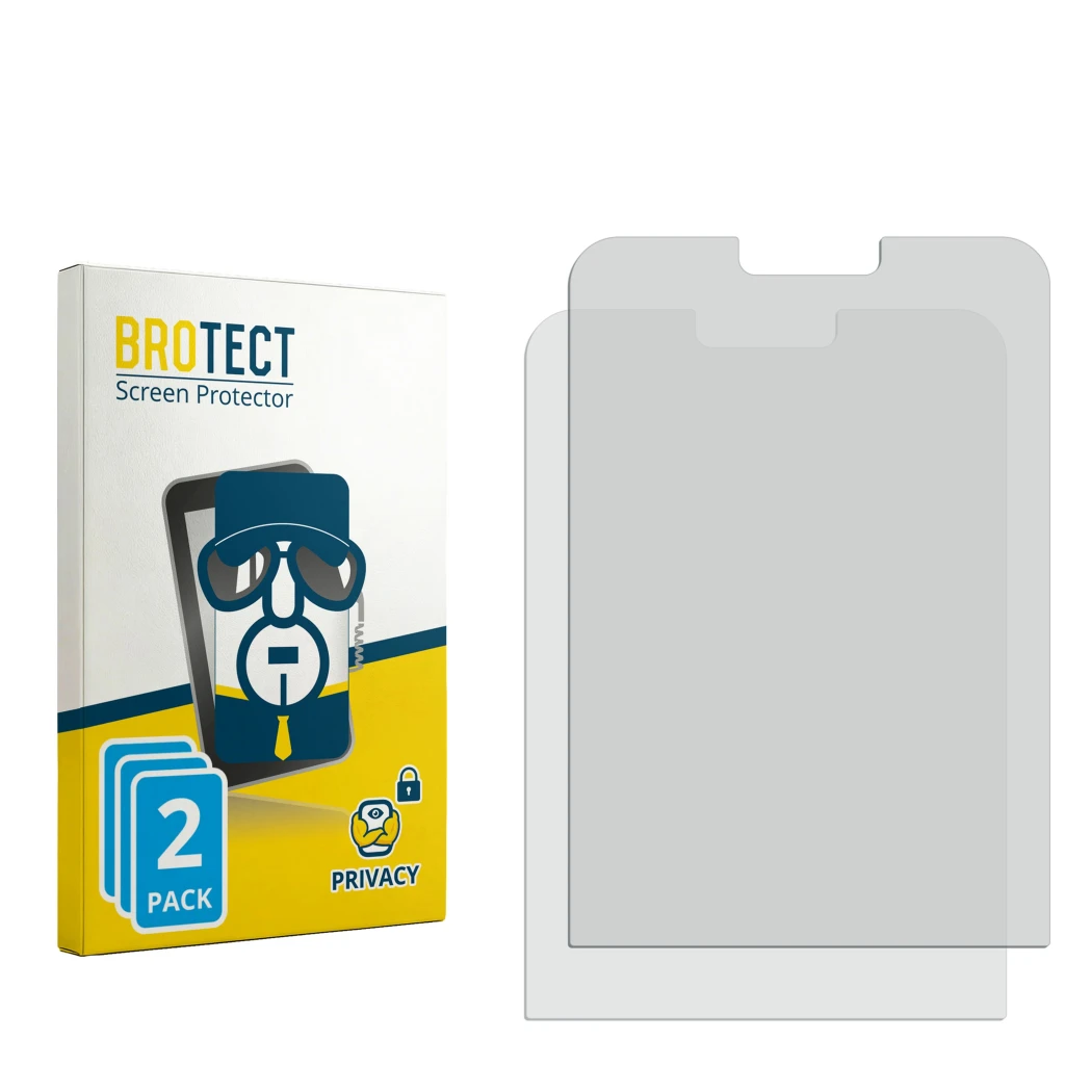 Face avant d’un emballage produit avec le logo de la marque BROTECT. À côté se trouve la protection d’écran correspondante.