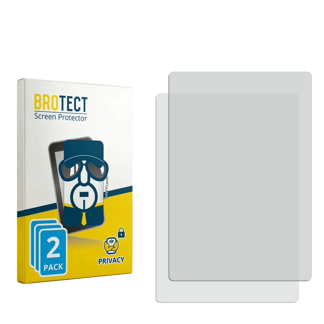 Face avant d’un emballage produit avec le logo de la marque BROTECT. À côté se trouve la protection d’écran correspondante.