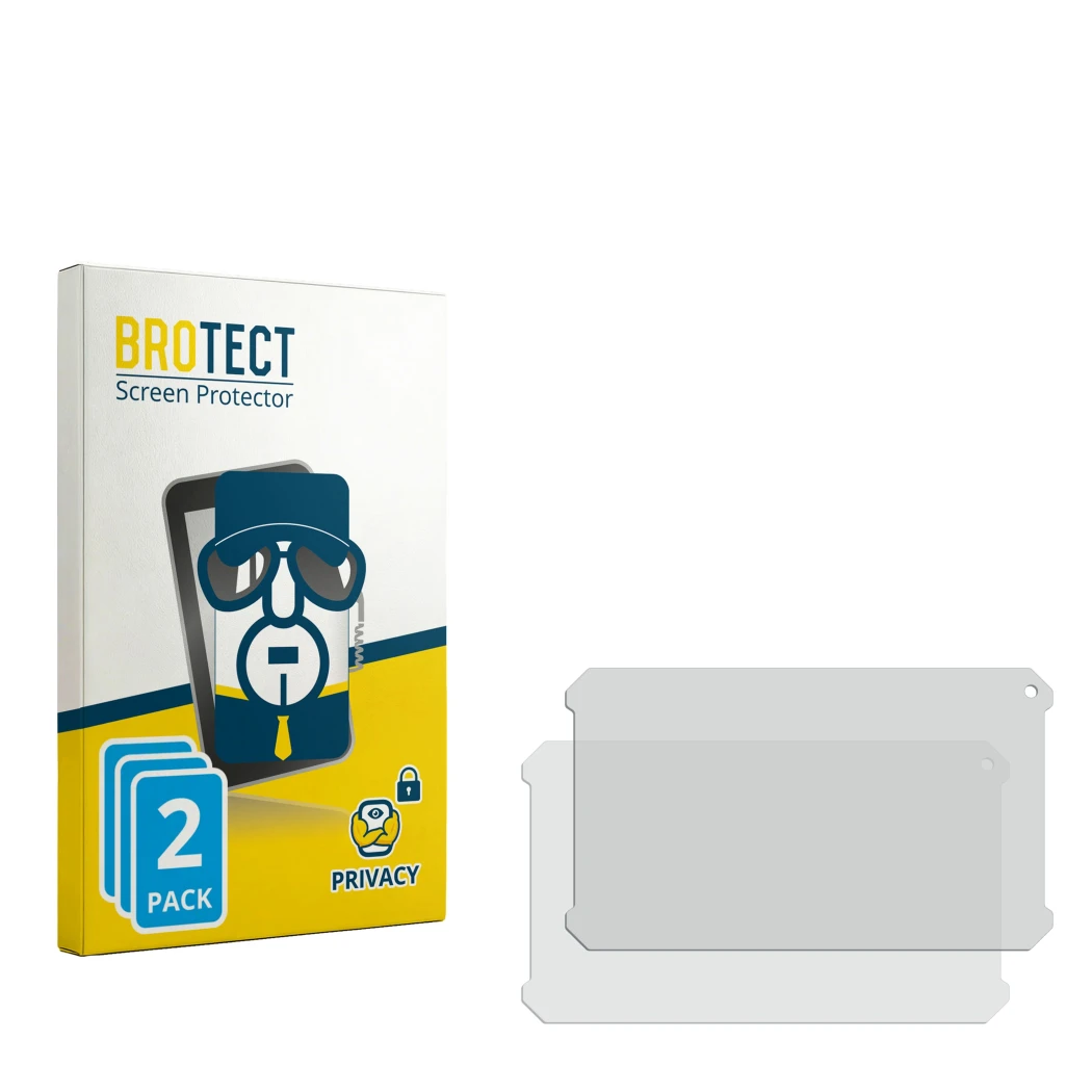 Face avant d’un emballage produit avec le logo de la marque BROTECT. À côté se trouve la protection d’écran correspondante.