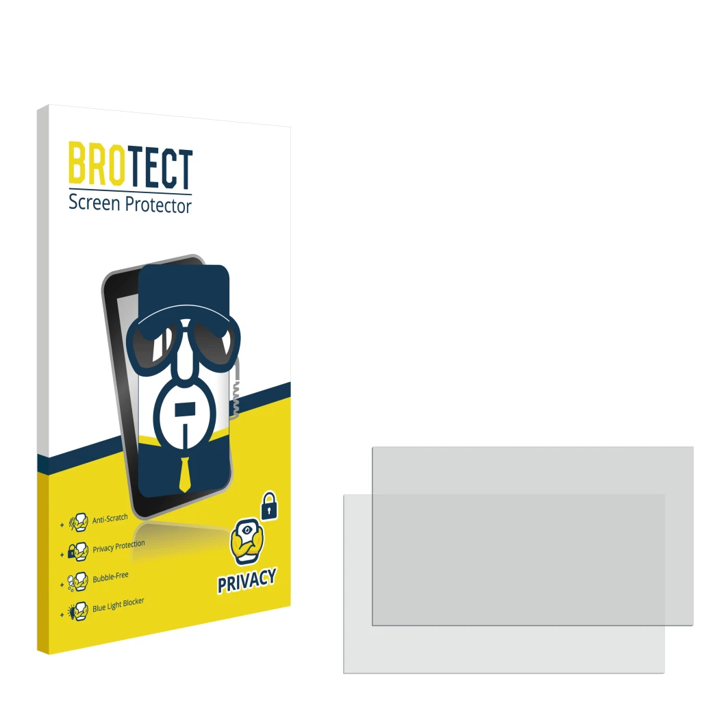 Face avant d’un emballage produit avec le logo de la marque BROTECT. À côté se trouve la protection d’écran correspondante.