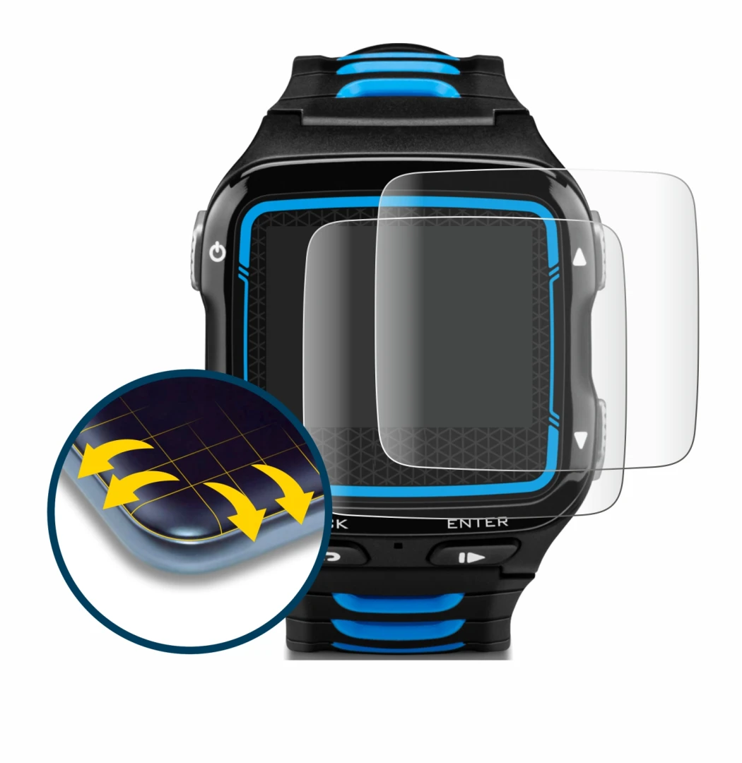 Image de l'appareil Garmin Forerunner 920XT avec une grande variété de protections d'écran.