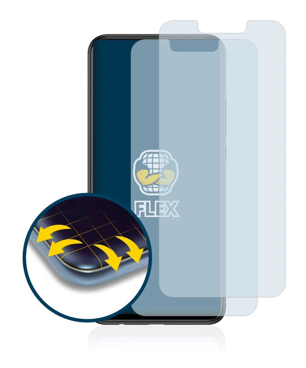 Image de l'appareil Huawei P smart Plus 2018 avec une grande variété de protections d'écran.