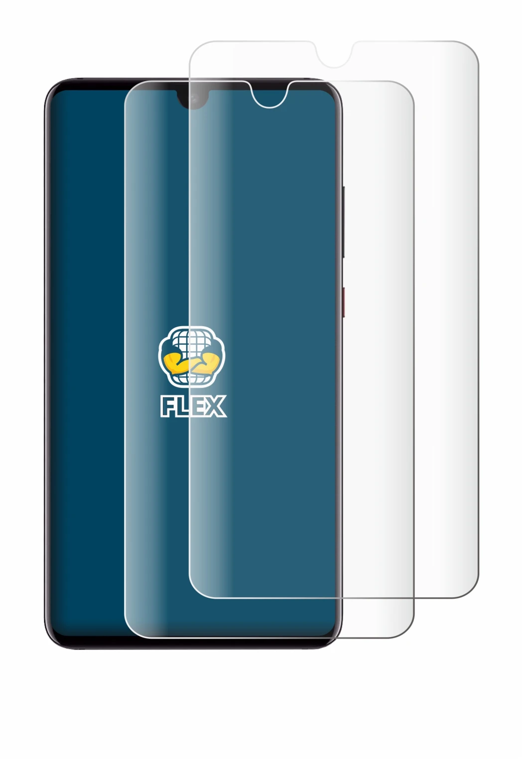 Image de l'appareil Huawei Mate 20 avec une grande variété de protections d'écran.