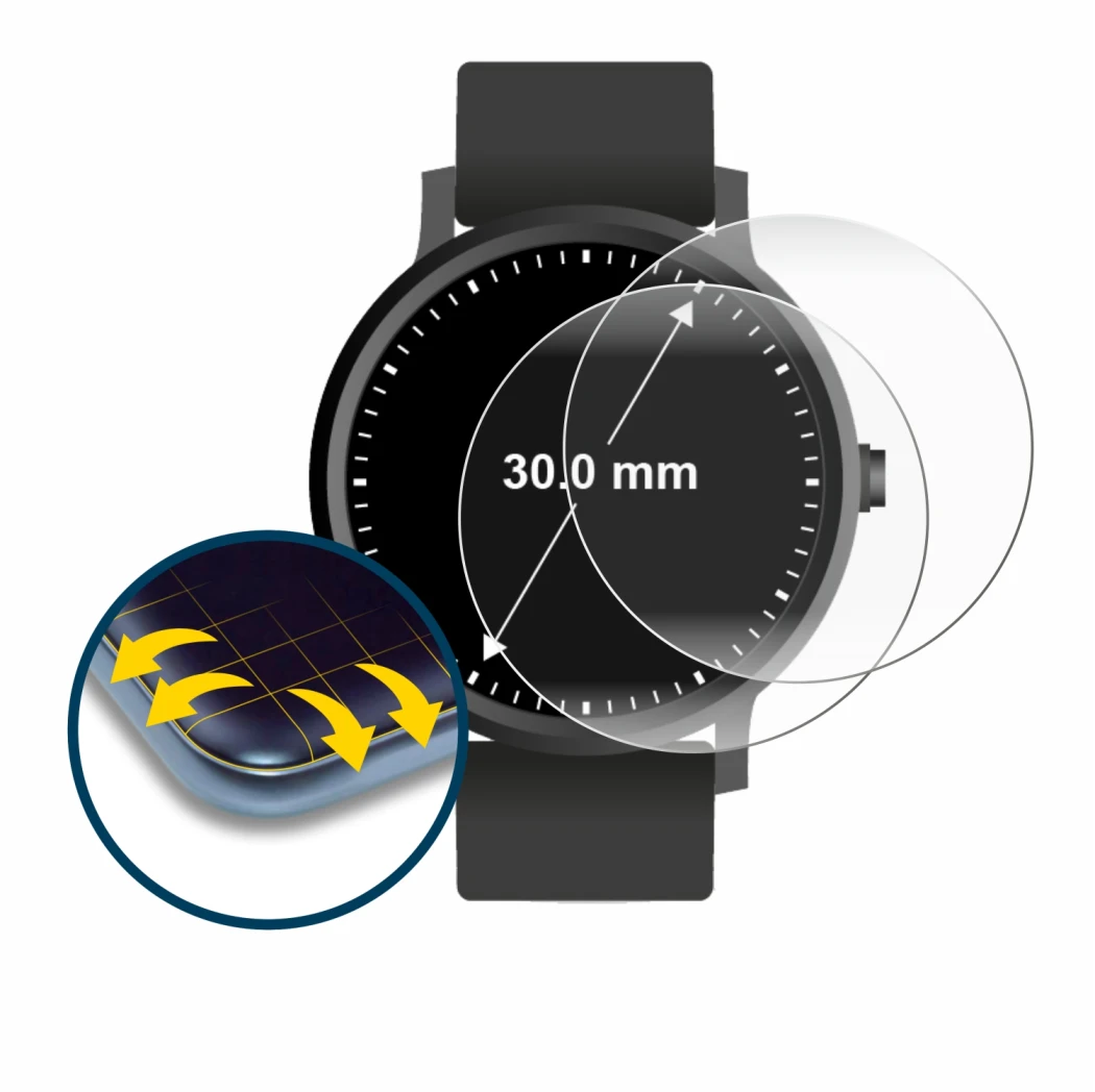Image de l'appareil Circulaire Displays (ø: 30 mm) avec une grande variété de protections d'écran.