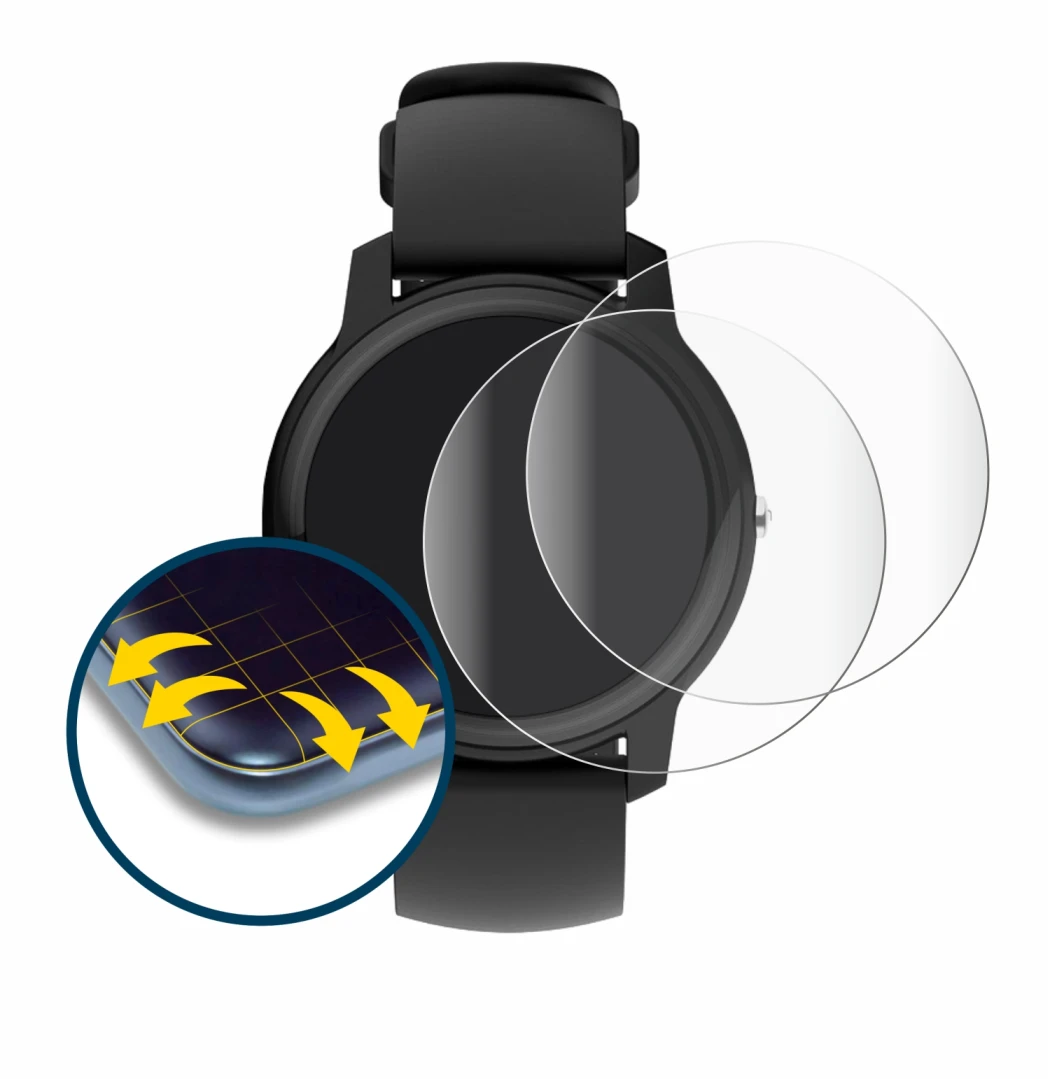 Image de l'appareil Withings Move ECG avec une grande variété de protections d'écran.