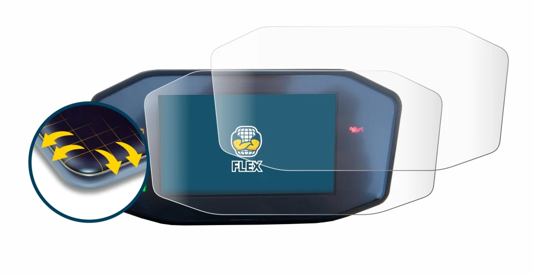 Image de l'appareil KTM 790 Duke avec une grande variété de protections d'écran.