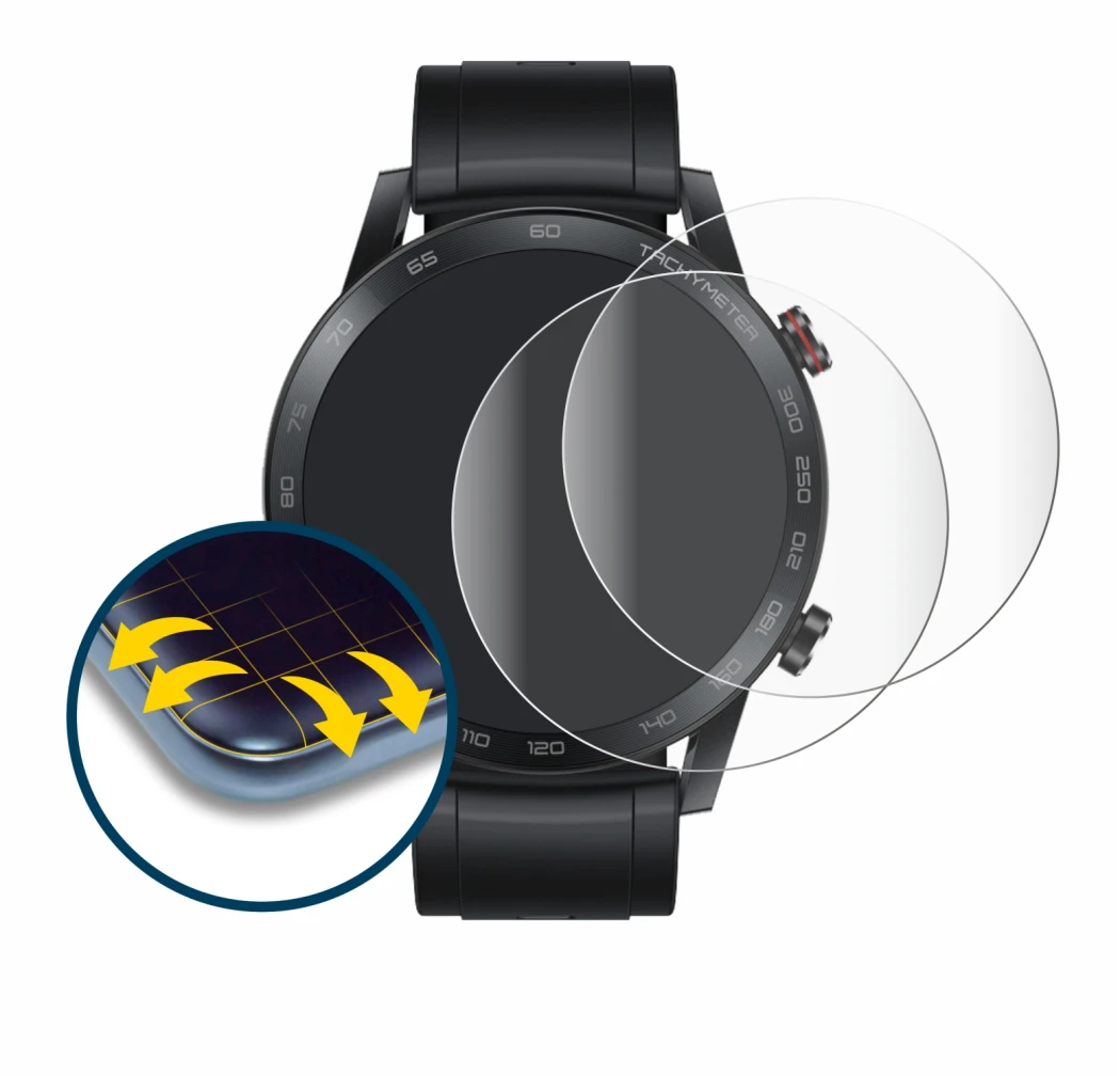 Image de l'appareil Honor Watch Magic 2 (46 mm) avec une grande variété de protections d'écran.