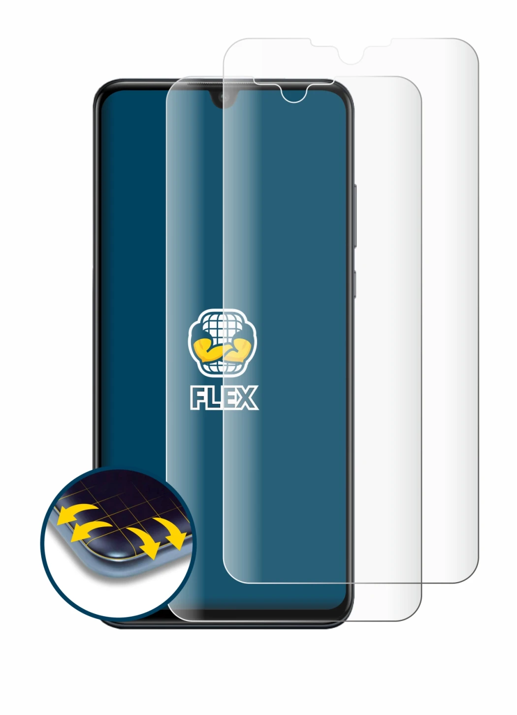 Image de l'appareil Huawei P30 lite New Edition avec une grande variété de protections d'écran.