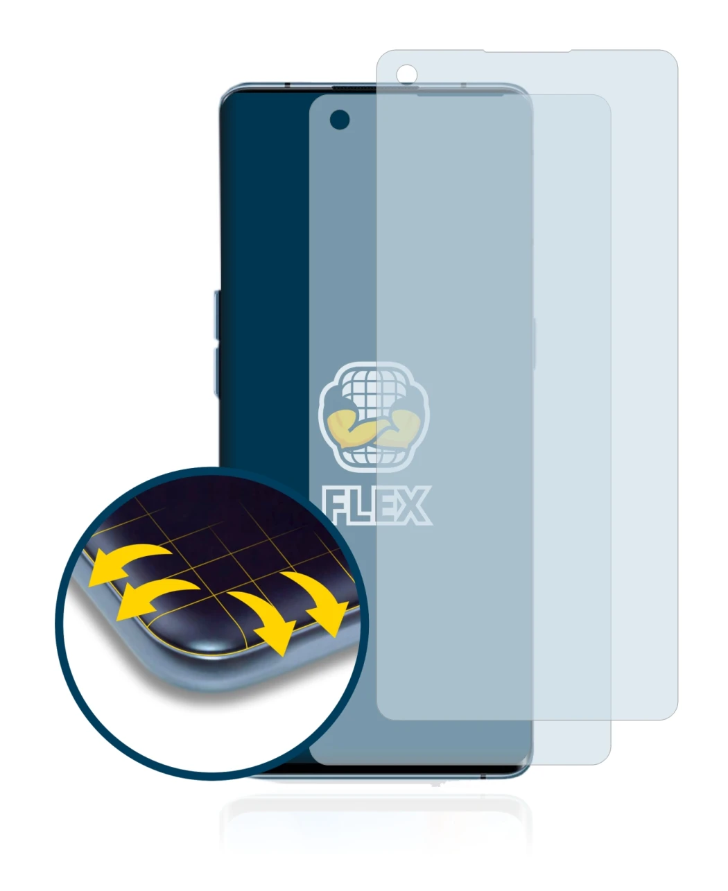 Image de l'appareil Oppo Reno 4 Pro avec une grande variété de protections d'écran.