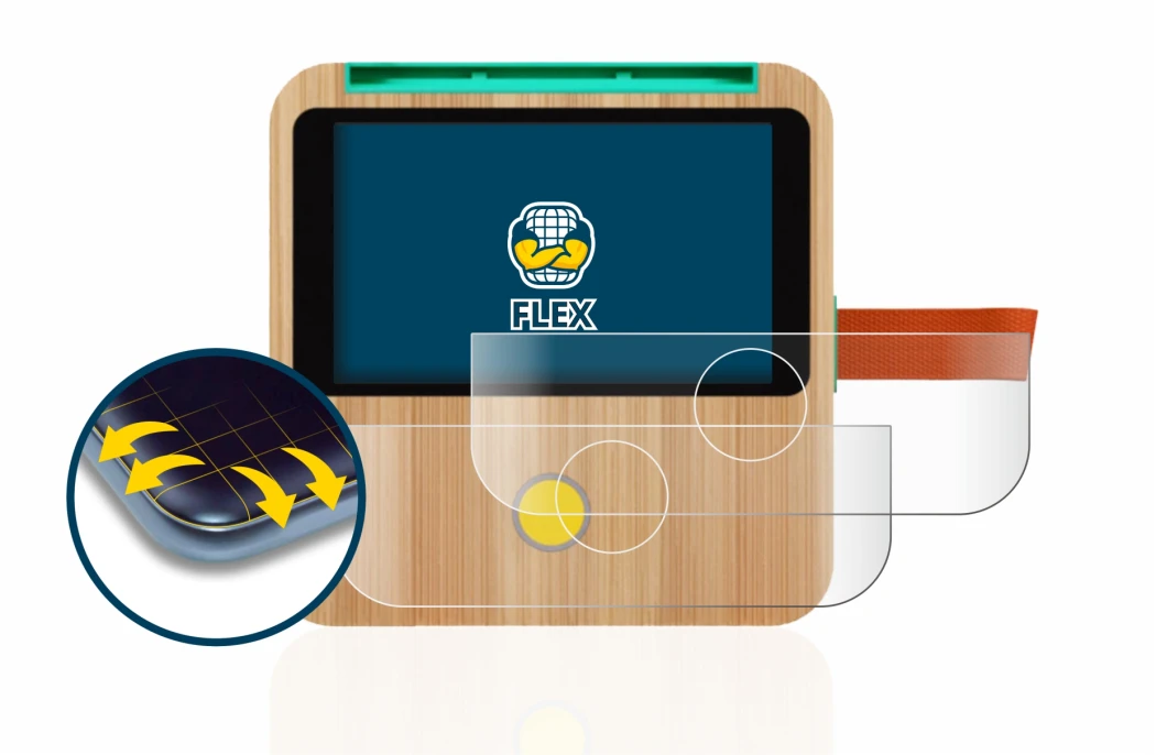 Image de l'appareil tigerbox Touch avec une grande variété de protections d'écran.