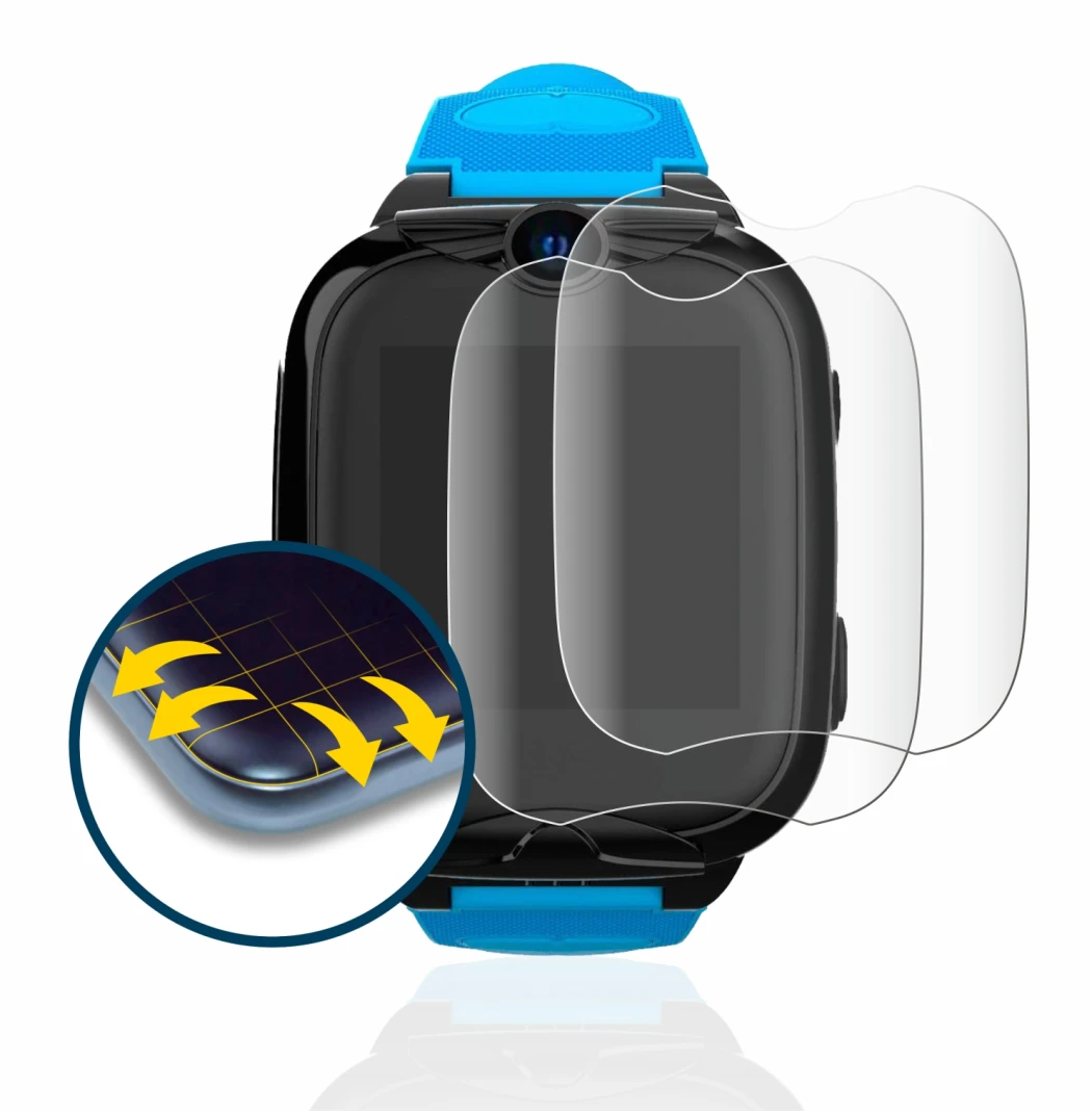 Image de l'appareil Xplora XGO2 avec une grande variété de protections d'écran.