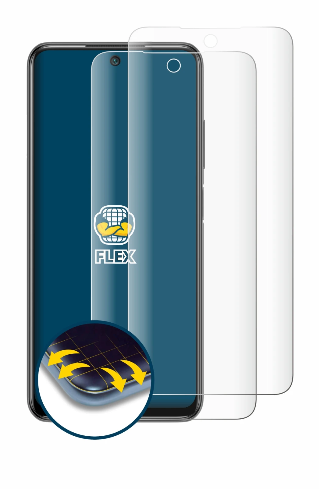 Image de l'appareil Xiaomi Redmi Note 10 5G avec une grande variété de protections d'écran.