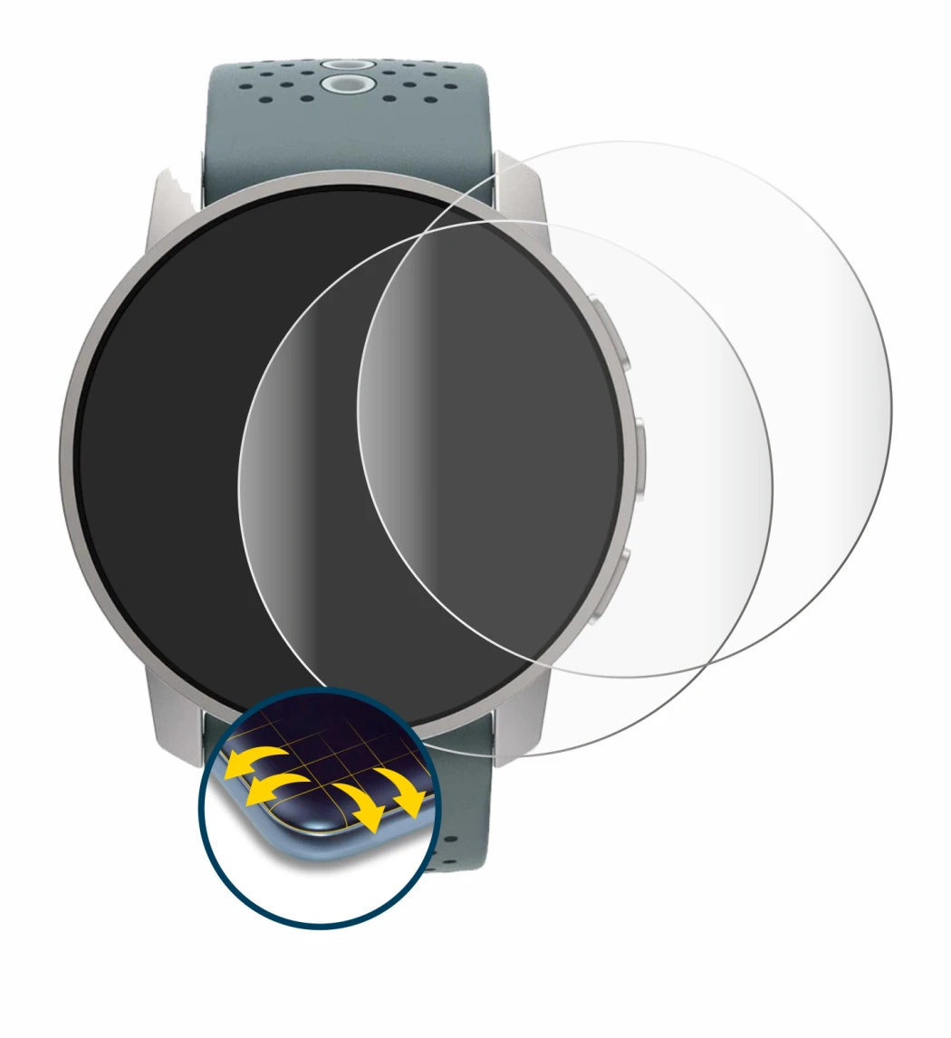 Image de l'appareil Suunto 9 Peak avec une grande variété de protections d'écran.