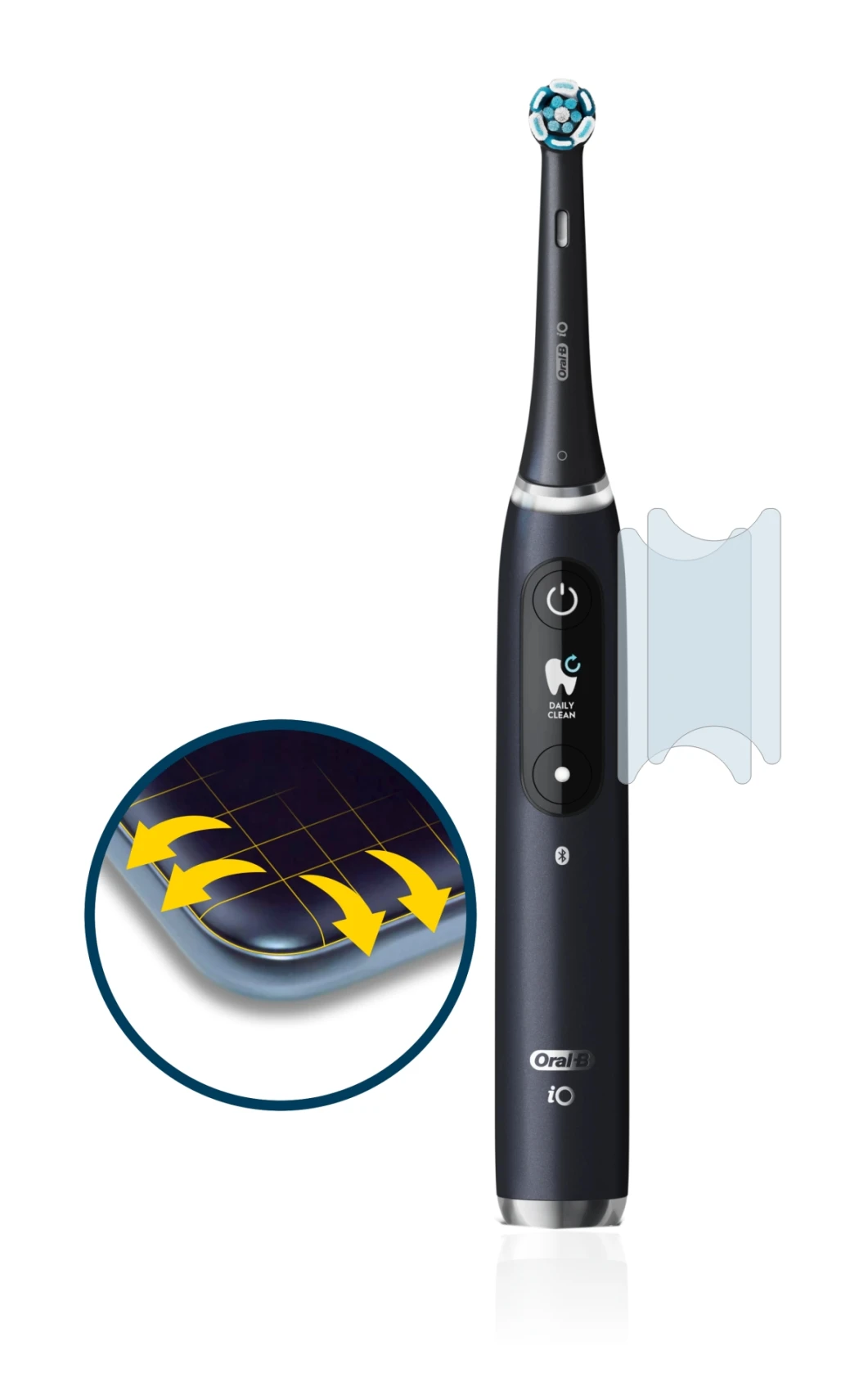 Image de l'appareil Oral-B iO 9 avec une grande variété de protections d'écran.