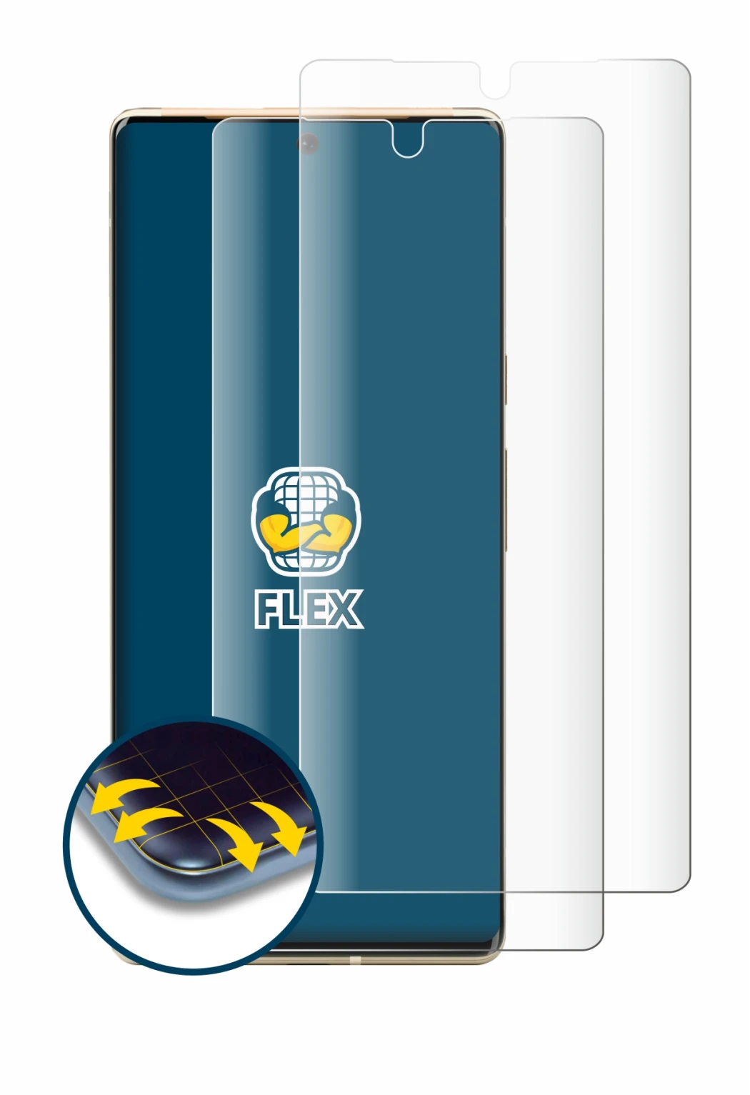 Image de l'appareil Google Pixel 6 Pro avec une grande variété de protections d'écran.