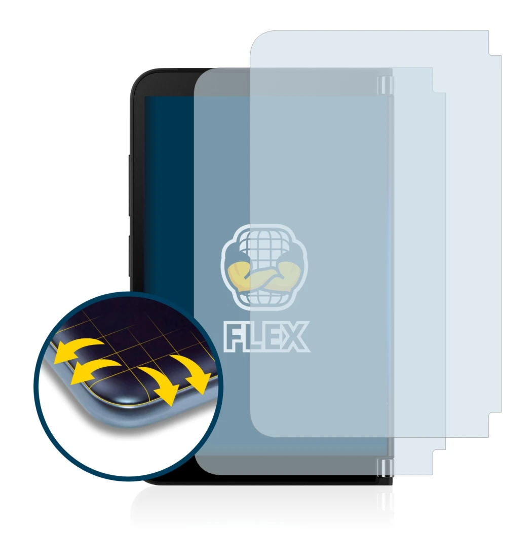 Image de l'appareil Microsoft Surface Duo 2 (Affichage externe) avec une grande variété de protections d'écran.