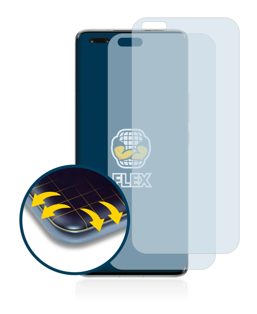 Image de l'appareil Honor Magic 4 Pro avec une grande variété de protections d'écran.