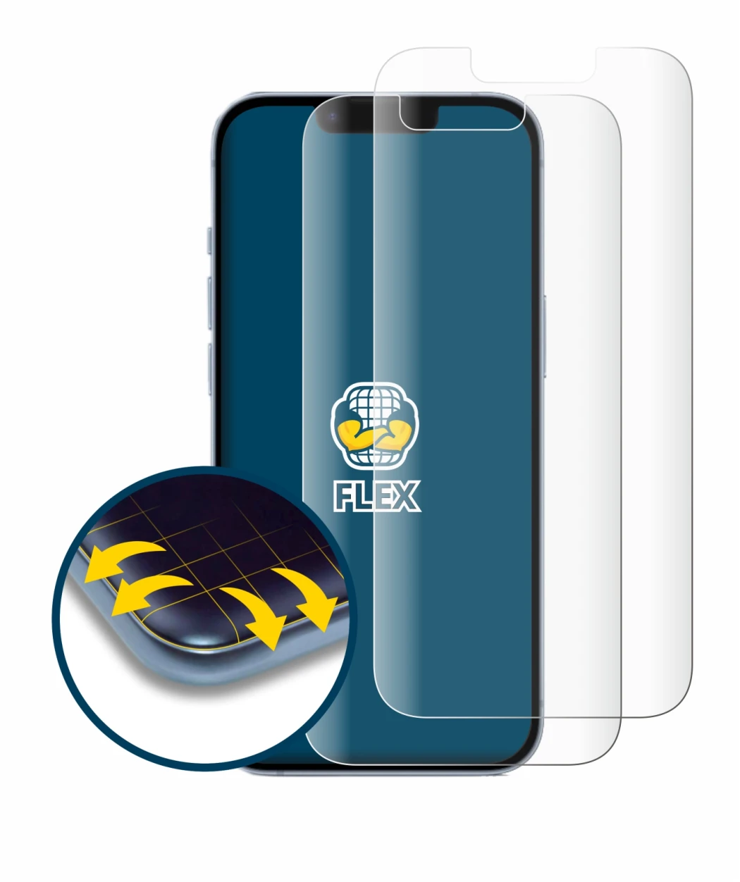 Image de l'appareil Apple iPhone 14 avec une grande variété de protections d'écran.