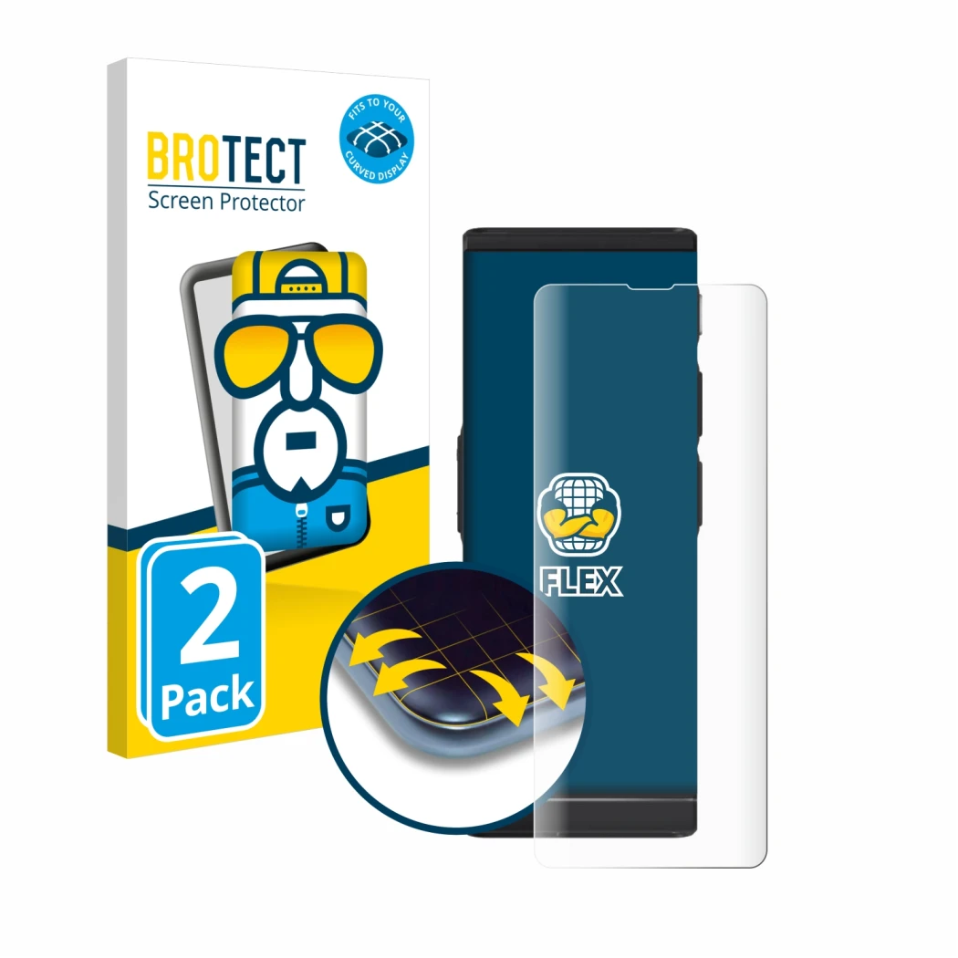 Face avant d’un emballage produit avec le logo de la marque BROTECT. À côté, l’appareil Vasco Translator V4 est représenté ave